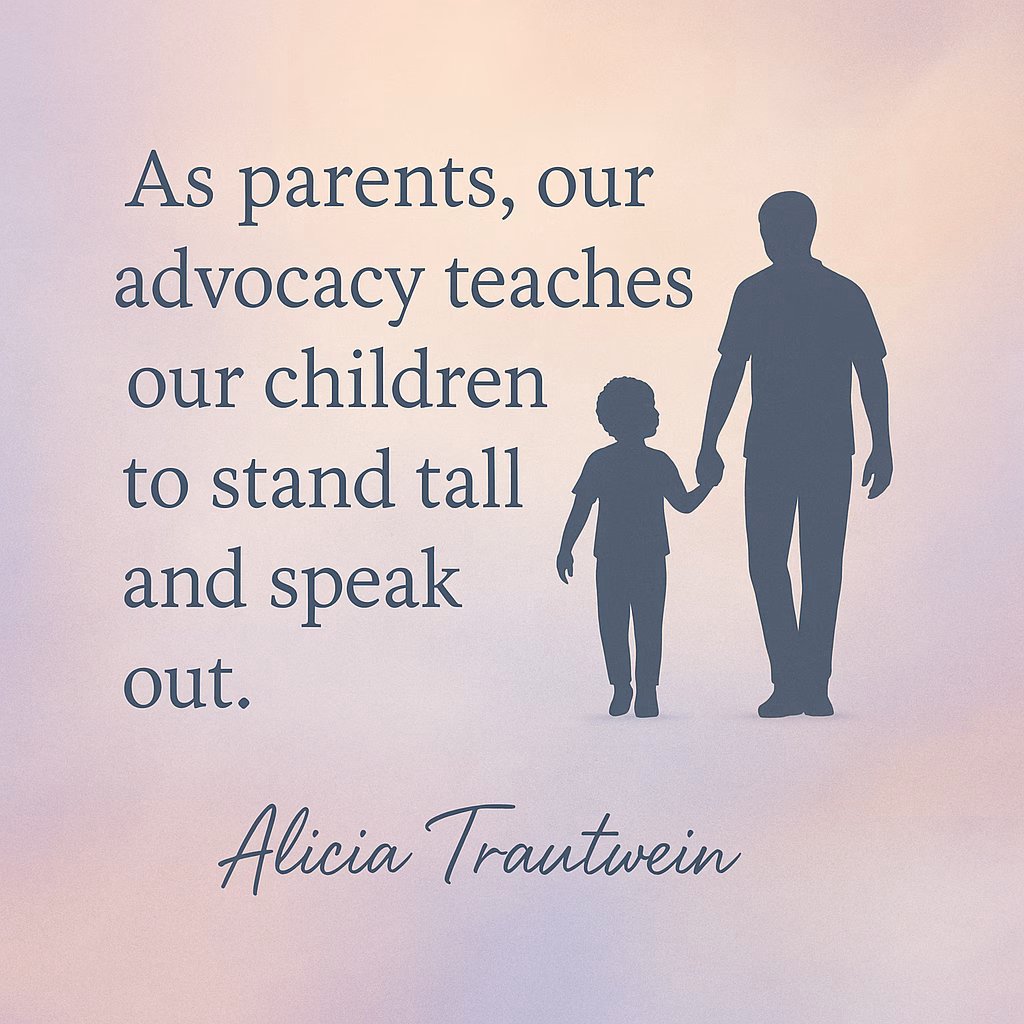 "As parents, our advocacy teaches our children to stand tall and speak out." - Alicia Trautwein